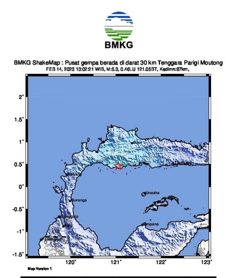 Gempa Bumi 5 3 M Mengguncang Kabupaten Parigi Moutong