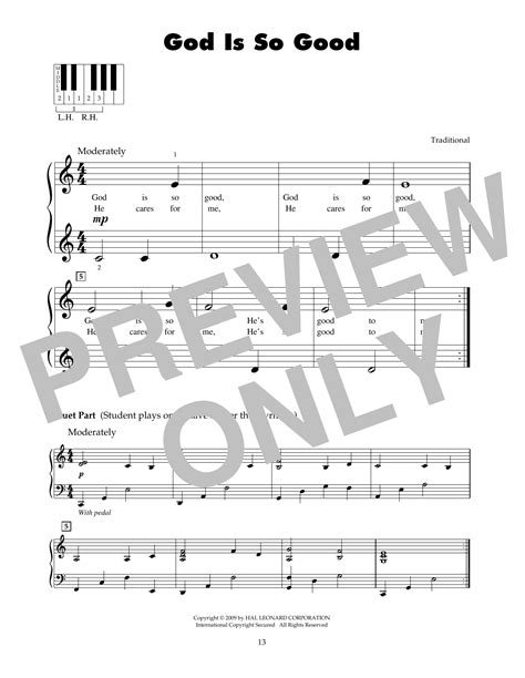 God Is So Good By Traditional Sheet Music For 5 Finger Piano At Sheet