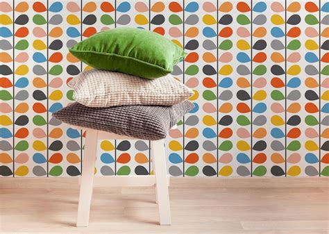 Geometric Retro Wallpaper, Removable Wallpaper, Geometric Pattern, Wall Paper Removable ...