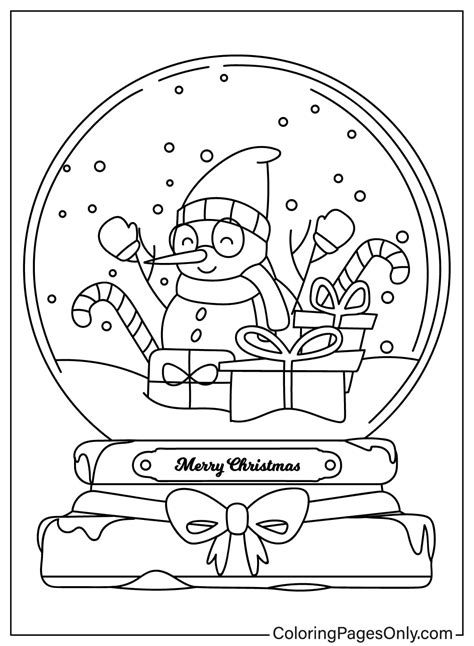 Snow Globe Coloring Pages Coloringpagesonly