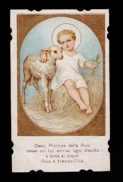 SANTINO HOLY CARD Image Pieuse Heiligenbild Gesù Principe della Pace