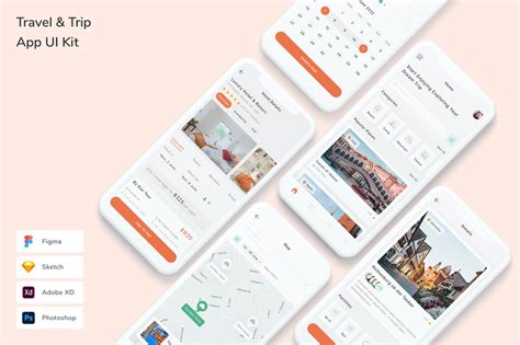 旅行旅游 App UI Kit FIG PSD SKETCH XD 云瑞设计