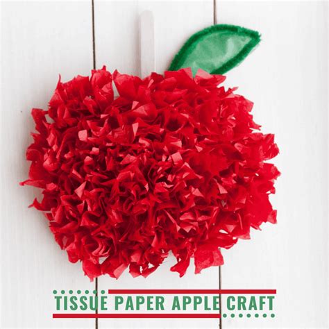 Simple Tissue Paper Apple Craft for Back to School