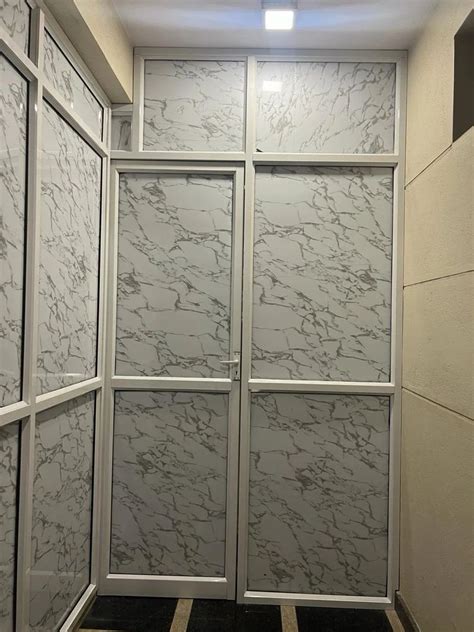 White Aluminium ACP Sheet Hinged Door Height 96 Inch Thickness 15mm