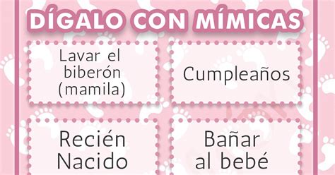 Mímicas Juegos Para Baby Shower Papelitos DÃgalo con MÃmicas â