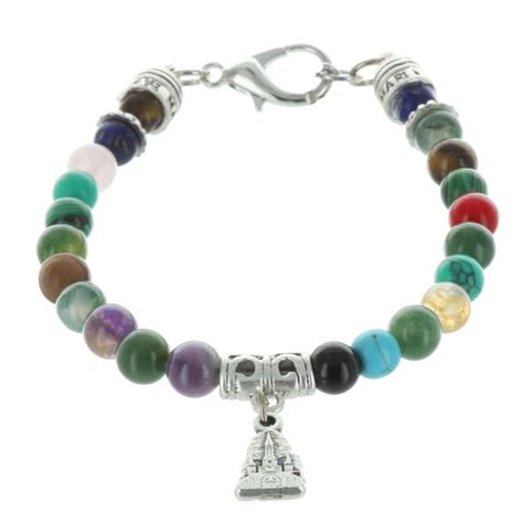 Genuine Stone Rosary Bracelet Color Purple