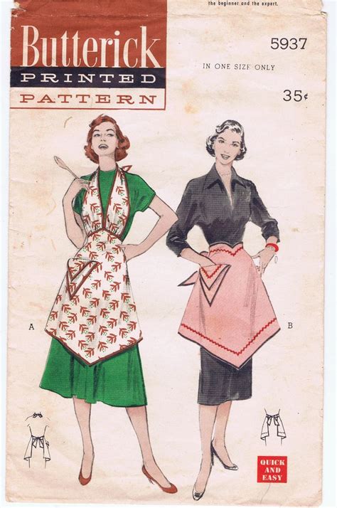 Two Women S Aprons And Dress Patterns From The Butterick Pattern Company