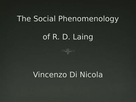 PDF The Social Phenomenology Of R D Laing A Re Appraisal Of R D