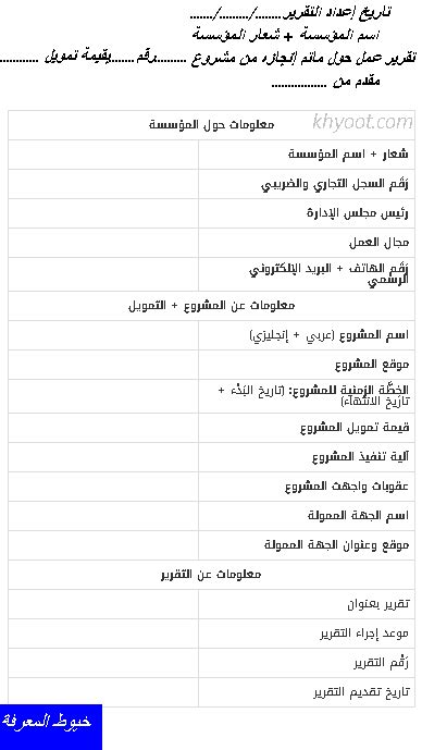نموذج تقرير جاهز Pdf