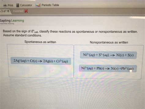 Solved Based on the sign of classify these reactions as | Chegg.com 