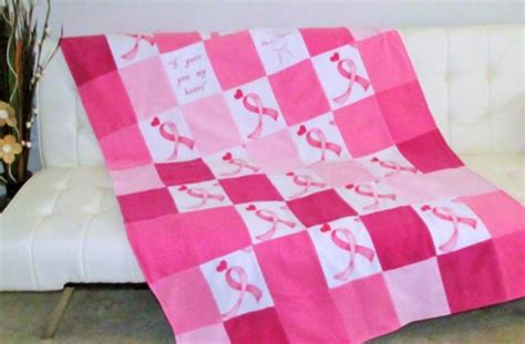 Personalized Quilt Breast Cancer Awareness Quilt Breast Etsy