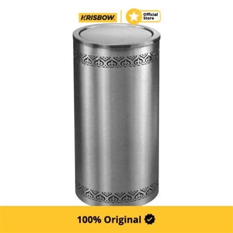 Jual Krisbow Dust Bin Tempat Sampah Stainless Tutup Ayun X Cm