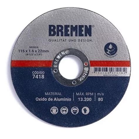 Discos De Corte X En Oxido De Aluminio Bremen Pack X Bremen