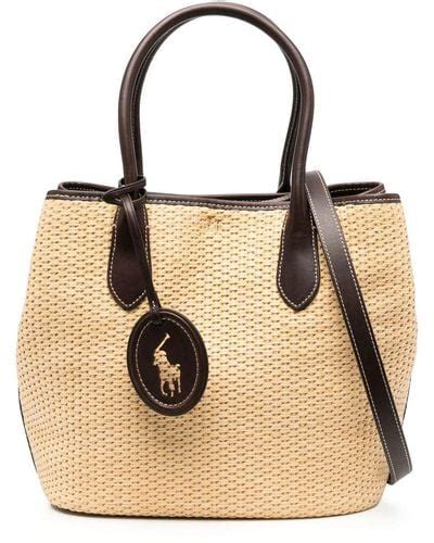 Natural Polo Ralph Lauren Tote Bags For Women Lyst