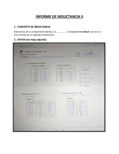 Inductancia II Fis 200 INFORME DE INDUCTANCIA II 1 CONCEPTO DE