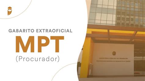 Gabarito Extraoficial Mpt Procurador Youtube