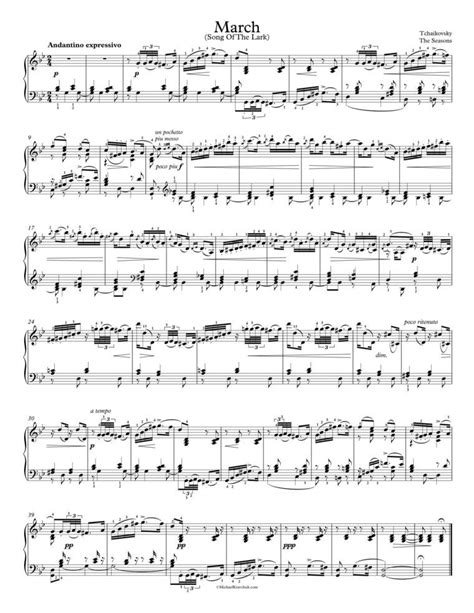 Free Piano Sheet Music The Seasons March Song Of The Lark