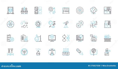 Cybersecurity Science Line Icons Collection Encryption Firewalls