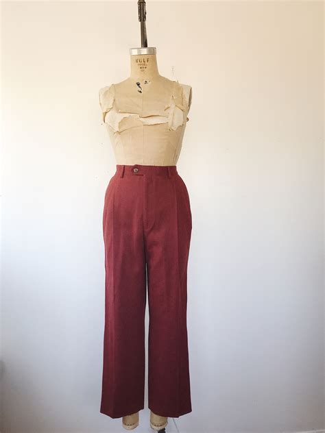 Vintage Wool Pants Vintage Dress Pants 70s Madrone Wool Trousers