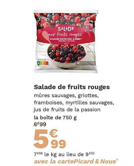 Promo Salade De Fruits Rouges Chez Picard ICatalogue Fr