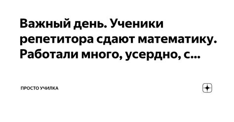 Важный день. Ученики репетитора сдают математику. Работали много ...