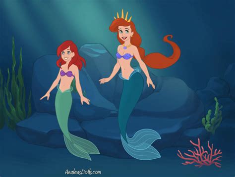 Queen Athena and small Ariel by Marillamermaid on DeviantArt