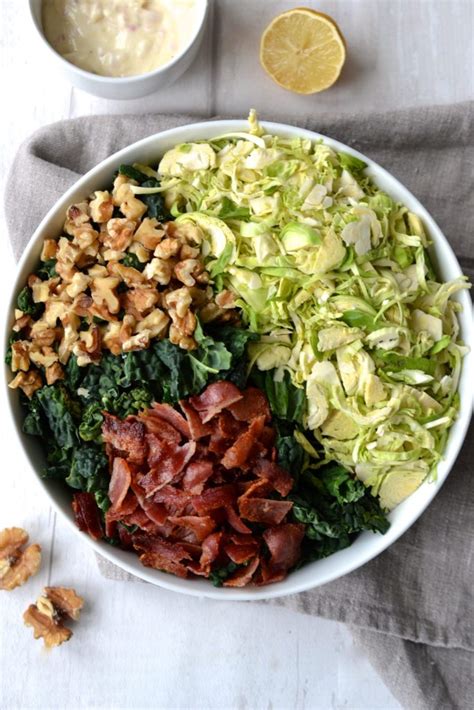 Kale And Brussels Sprout Salad With Lemon Dressing Every Last Bite