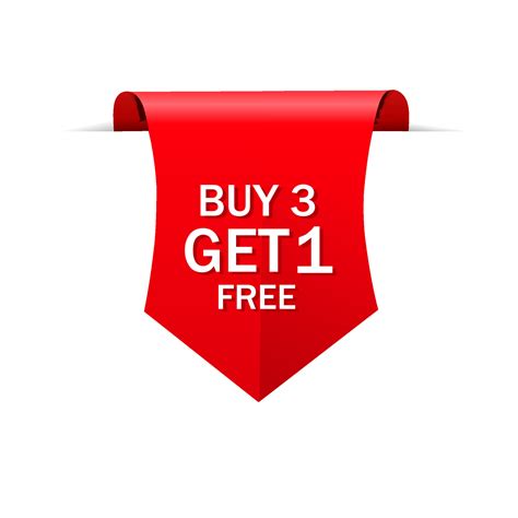 Buy Get Free Sale Banner Red Badge Sticker Icon Special Offer