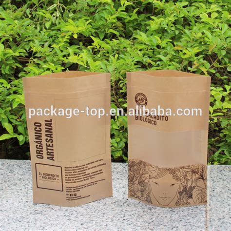 Kg G G Ziplock Window Kraft Paper Pouch High Quality Kg G