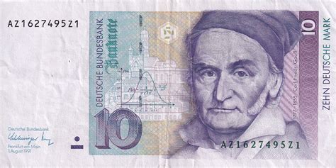 Banknote Germany Federal Rep Mark Carl Friedr Gauss P B