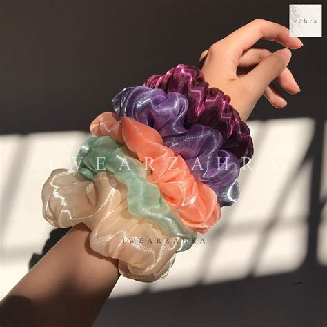 Jual Scrunchie Organza Jepang Cepol Hijab Ikat Rambut Cemol Jilbab