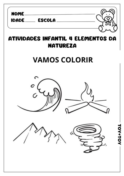 Atividades Infantil 4 Elementos Da Natureza TOY TOY