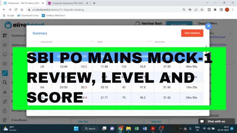 SBI PO MAINS MOCK 1 OLIVEBOARD MOCK REVIEW LEVEL AND MY SCORE Kya