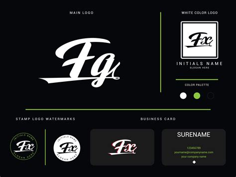 Alphabet Fg Logo Branding, Minimalist fx FG Apparel Fashion Luxury Logo ...