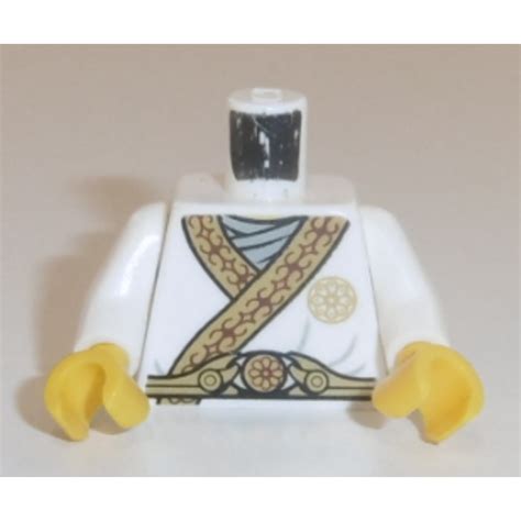 LEGO Minifig Torso Sensei Wu Mit Gold Trim Und Gold Blume Auf Der