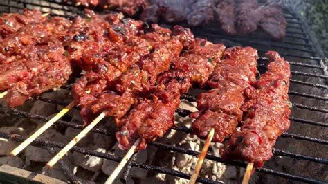 Grilling Cambodian Beef Chicken And Pork Skewers Youtube