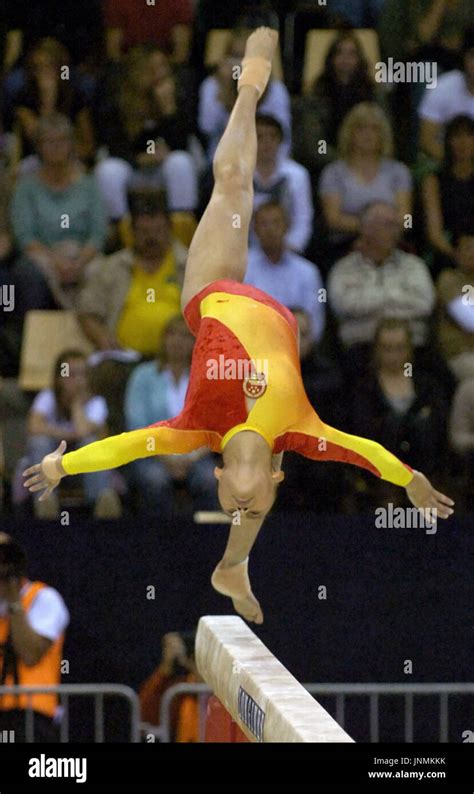 Aarhus Denmark Chinas Zhang Nan Competes On The Beam During The