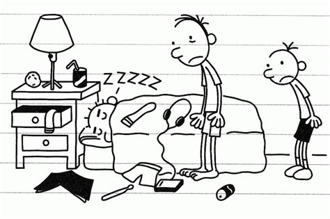 Greg Heffley Wimpy Kid Diary Coloring Characters School Pages Rodrick