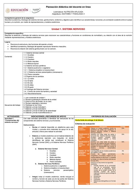 Planeacion Nafi Planeaci N Did Ctica Del Docente En L Nea