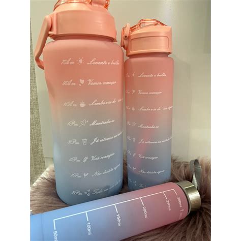 Garrafa De Agua Squeeze Frase Motivacional Kit Garrafas De