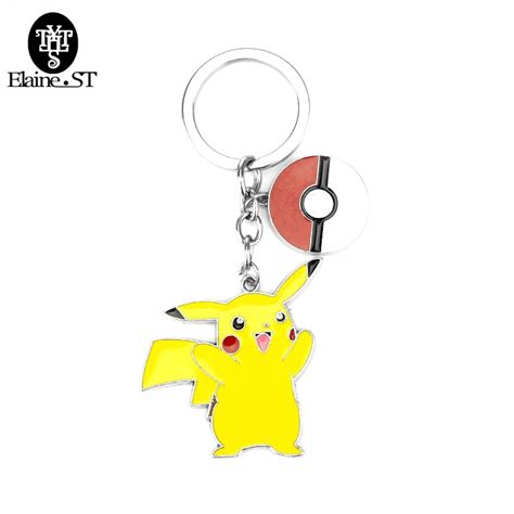 Japan Anime Cartoon Pokemon Key Chain Pikachu With Ball Pendant