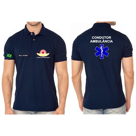 Camisa Polo Profissional Condutor Ambulância Mod2 Bordado Shopee Brasil