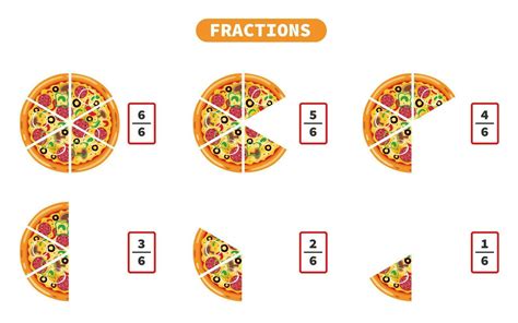 Vector Drawing Of Fractions Worksheet 27170359 Vector Art At Vecteezy