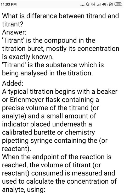 difference between titrant and titrand - Brainly.in