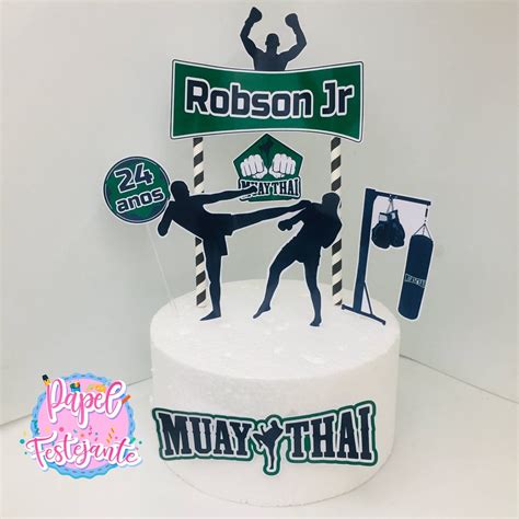 Topper Topo De Bolo Festa Personalizada Muay Thai Shopee Brasil