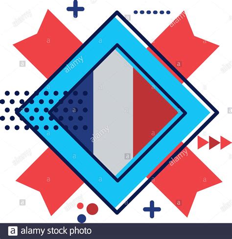 France Flag Stamp Flat Style Icon Stock Vector Image And Art Alamy