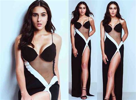 Sara Ali Khan Smoking Hot In Transparent Thigh High Slit Gown Exposing Her Thighs And Deep