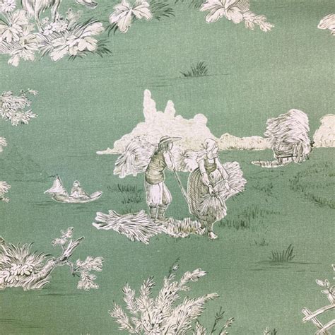 Toile De Jouy PASTORALE Vert