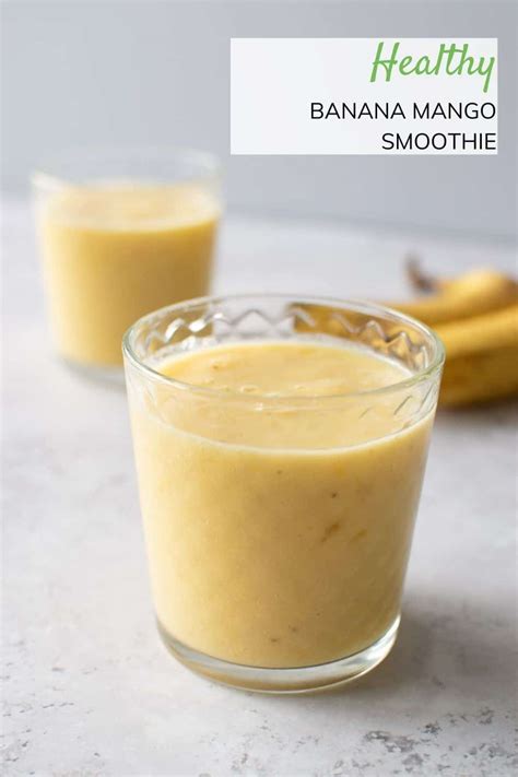 Banana Mango Smoothie Easy 3 Ingredient Recipe Hint Of Healthy