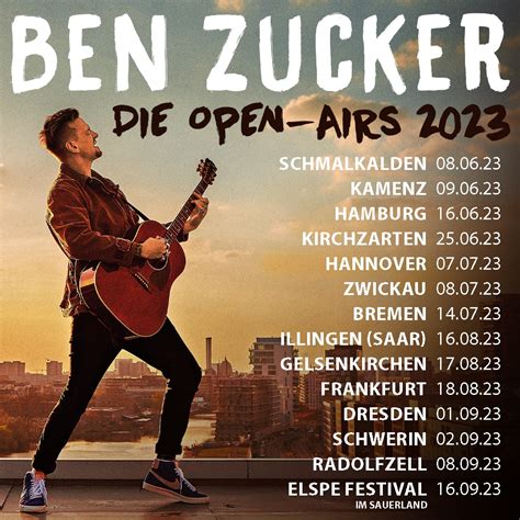 BEN ZUCKER kündigt Open Air Tour für 2023 an